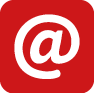 E-Mail-Icon, weißes @-Zeichen auf rotem Quadrat